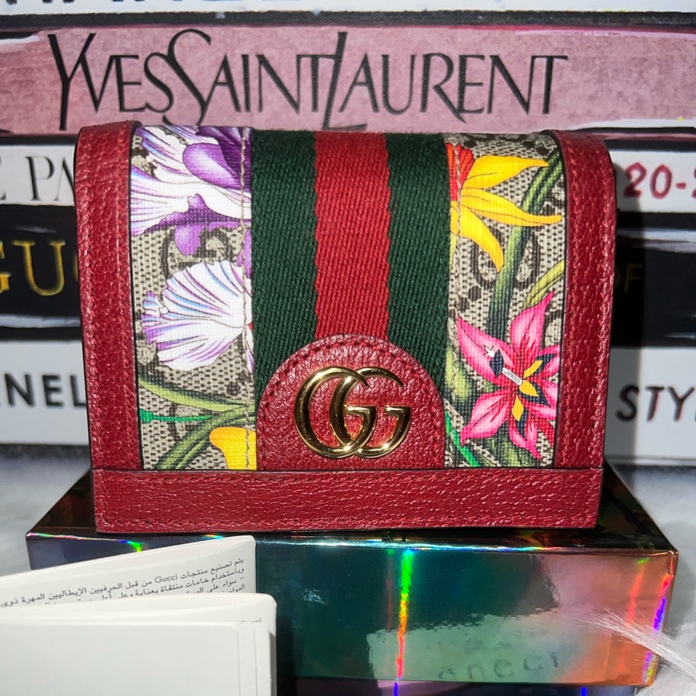 Gucci red flora wallet